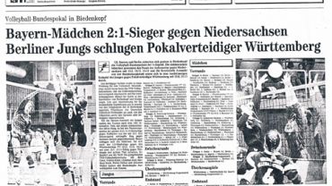 Zeitungsartikel zum ersten gesamtdeutschen Bundespokal 1993 in Biedenkopf
