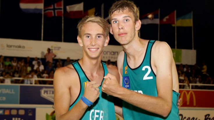 Foto CEV: Sieg und somit für das Finalturnier qualifiziert: Lukas Pfretzschner (links) und Filip John.