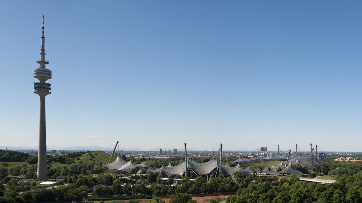 Foto Munich Olympia Park: Der Münchener Olympiapark ist Austragungsort der European Championships 2022.
