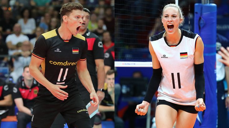 Die Nationalspieler mit der Nummer 11 Lukas Kampa und Louisa Lippmann wurden zu den Volleyballern des Jahres 2020 gewählt, Fotos: FIVB
