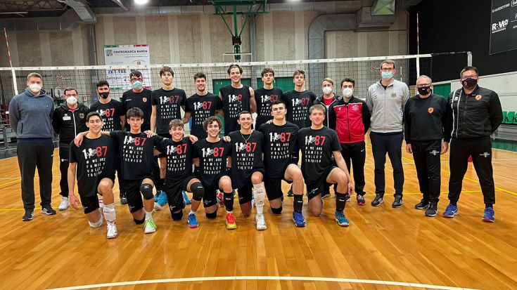 Die deutsche Delegation zu Gast bei den Junioren von Volley Treviso.