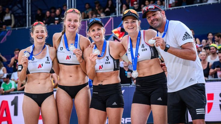Team Deutschland in Wien: (v.l.n.r.) Cinja Tillmann, Svenja Müller, Karla Borger, Julia Sude, Ricardo 