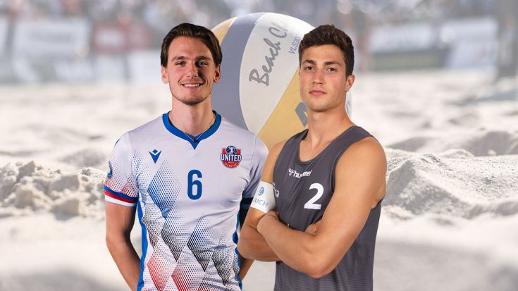 Paul Henning und Sven Winter bilden ein neues Beach-Duo. Collage: DVV/Jörn Pollex, United Volleys