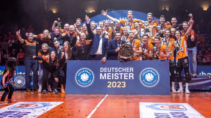 Die BERLIN RECYCLING Volleys sind Deutscher Meister 2023. (Foto: Andreas Gora)