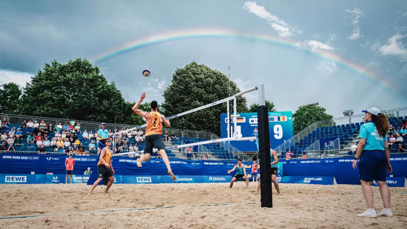 Huster/Just im Finale bei den FISU World University Games in Duisburg