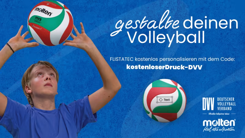 dein Volleyball mit kostenlosem Druck - molten Willkommens-Aktion