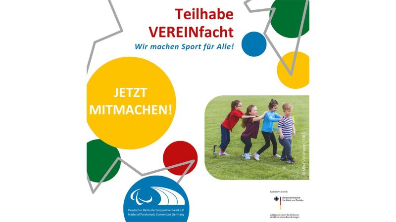 "Teilhabe VEREINfacht" - Jetzt Förderantrag für Vereine stellen