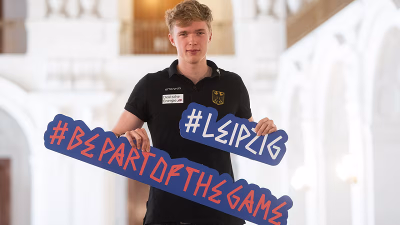 Foto ostpix.de: Nationalspieler Anton Brehme sprach als gebürtiger Leipziger über das Turnier.