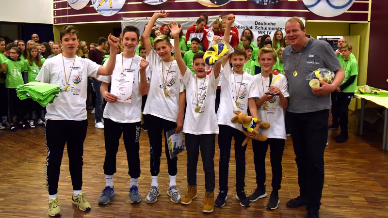 Sieger und daamit Deutscher Schulmeisters 2017 männlich: Das Sportgymnasium Dresden aus Sachsen - Foto:dvj
