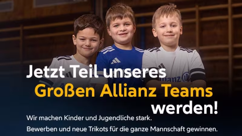 Werdet Teil des Großen Allianz Teams - neue Trikots für Nachwuchsmannschaften
