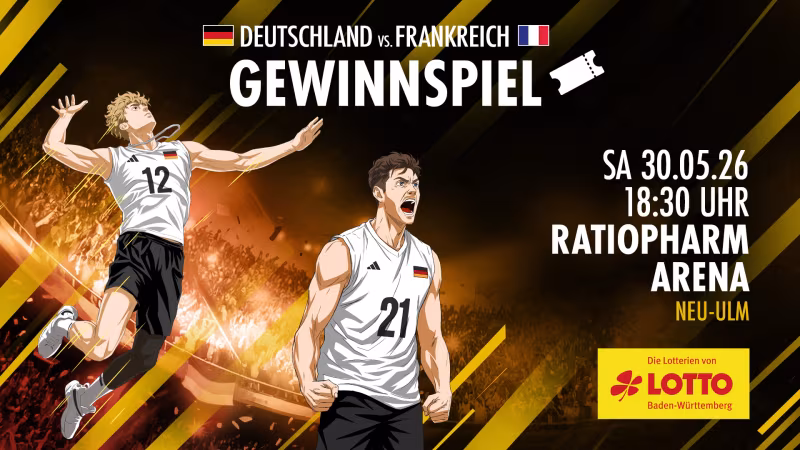 Lotto Baden-Württemberg verlost Tickets für das DVV-Länderspiel gegen Frankreich