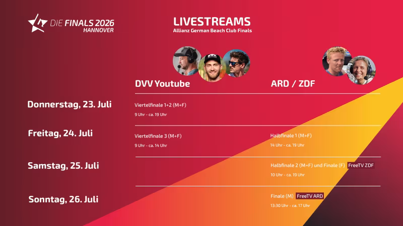 Allianz German Beach Club Finals: Alle Spiele live im Stream - Finals auch im Free-TV
